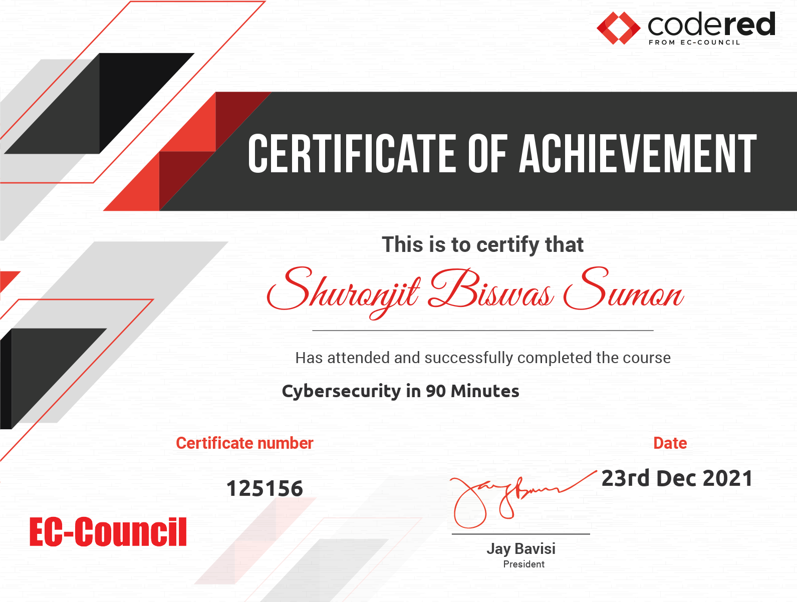 Cyber Security Certificate from CodeX